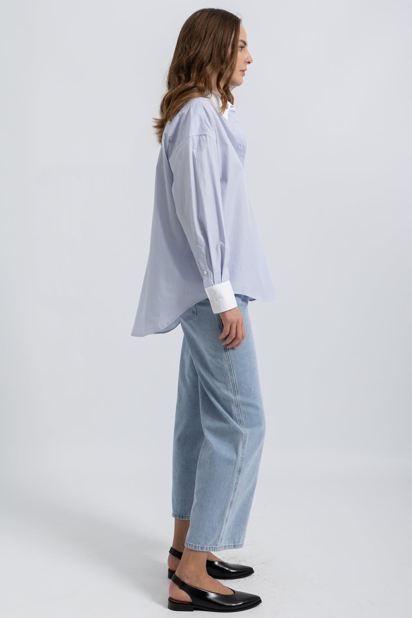 Chemise Oversize Bicolore Coton Rayé Noa