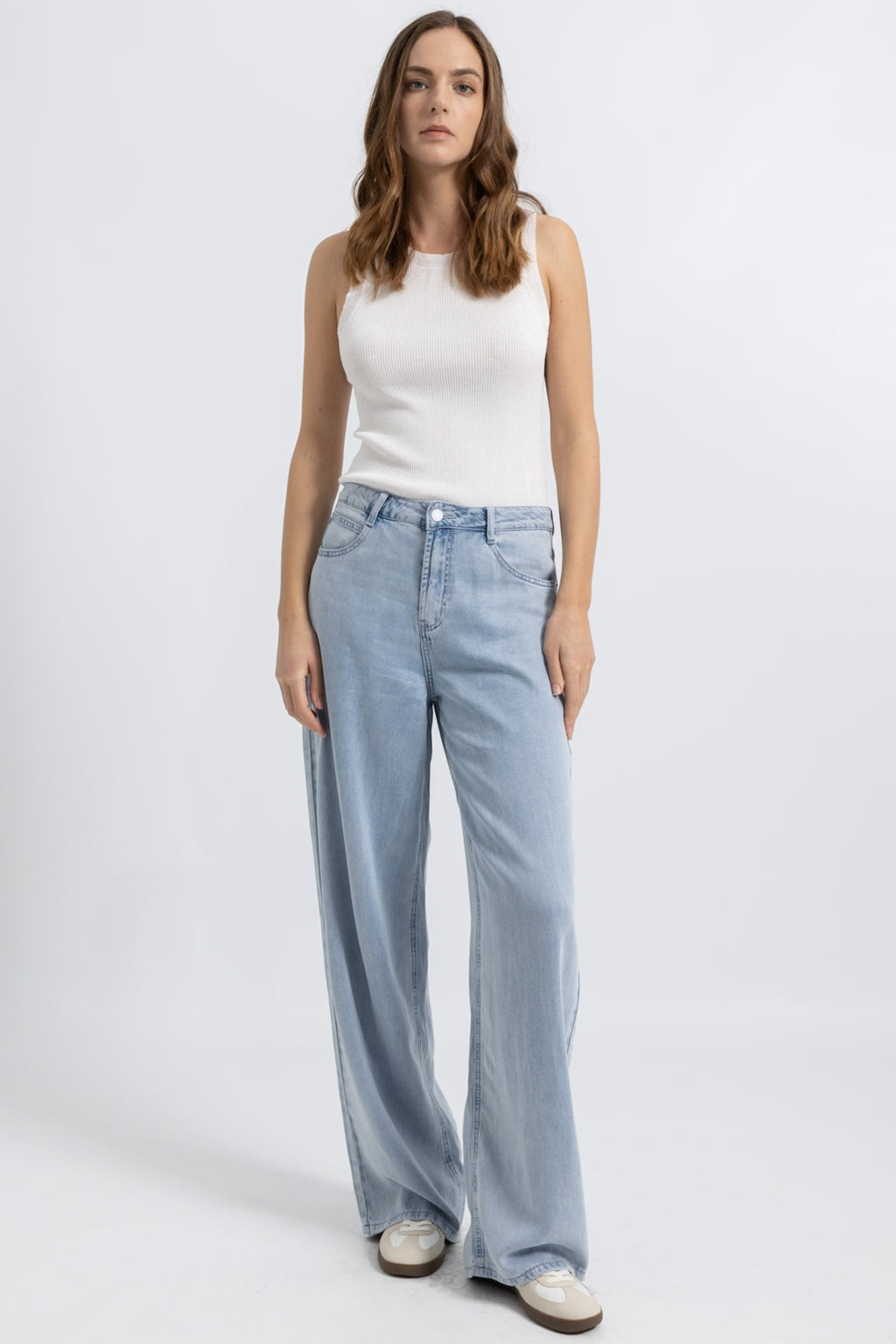 Jeans Wide Fluide Denim Clair