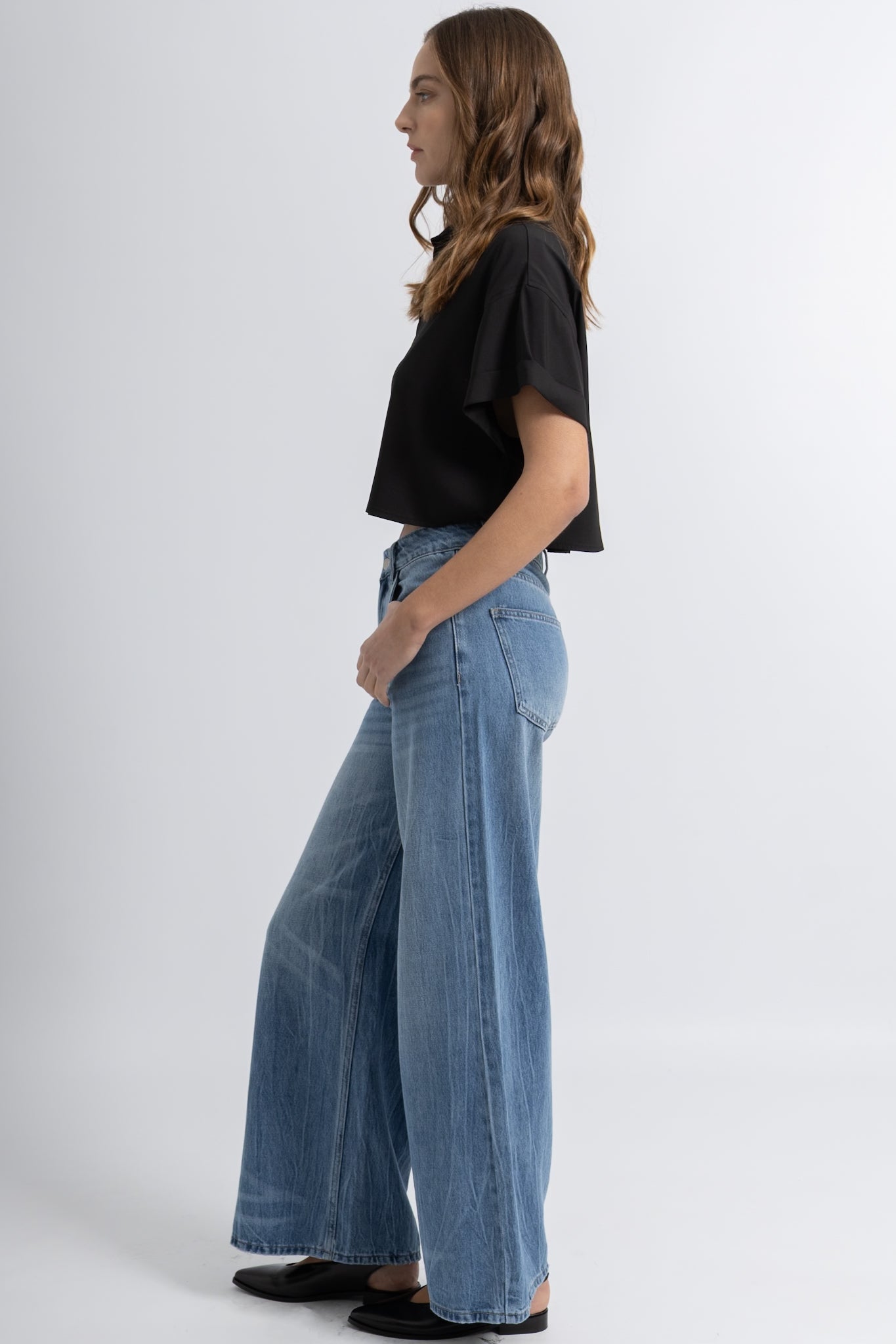 Jeans Wide Leg  Denim Wash