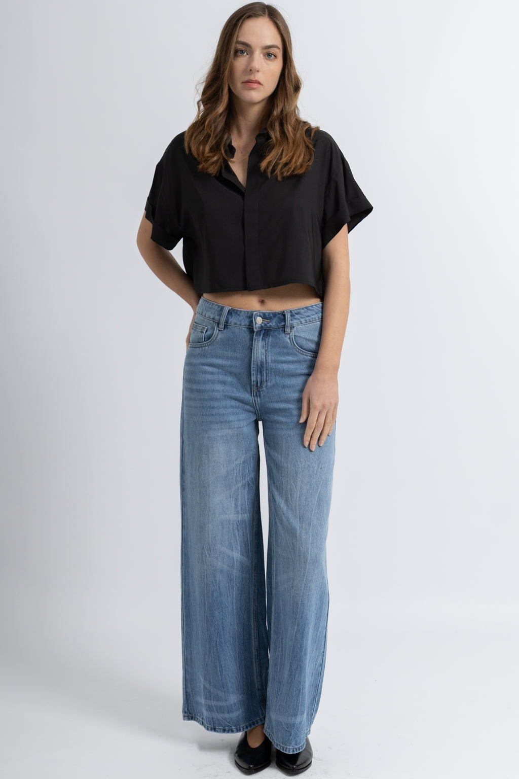 Jeans Wide Leg  Denim Wash