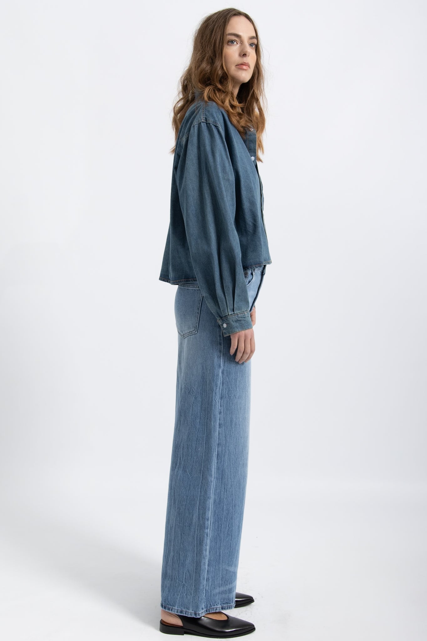 Chemise Cropped Denim