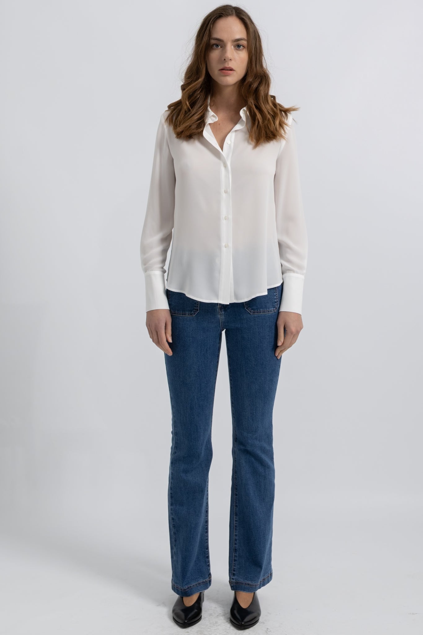 Chemise ajustée Crêpe Fluide Luna