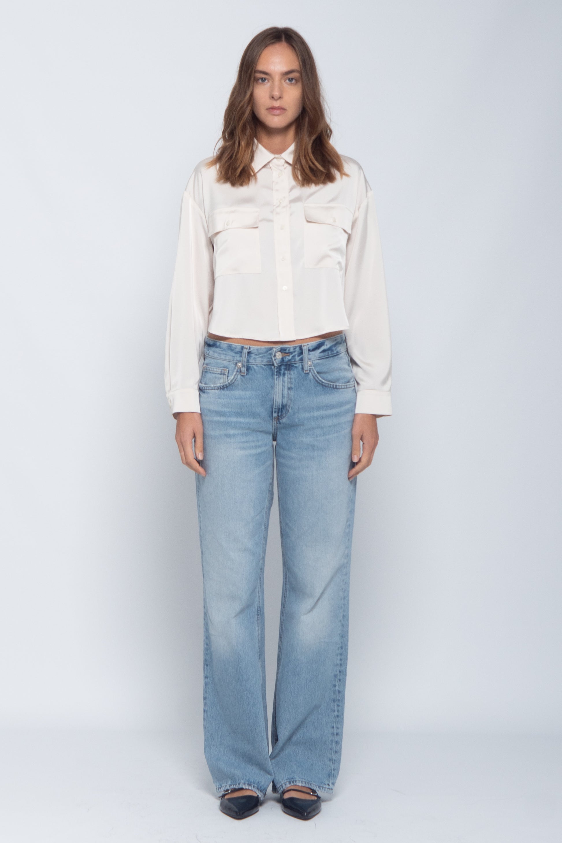 Chemise Cropped Satin Picth