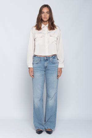 Chemise Cropped Satin Picth