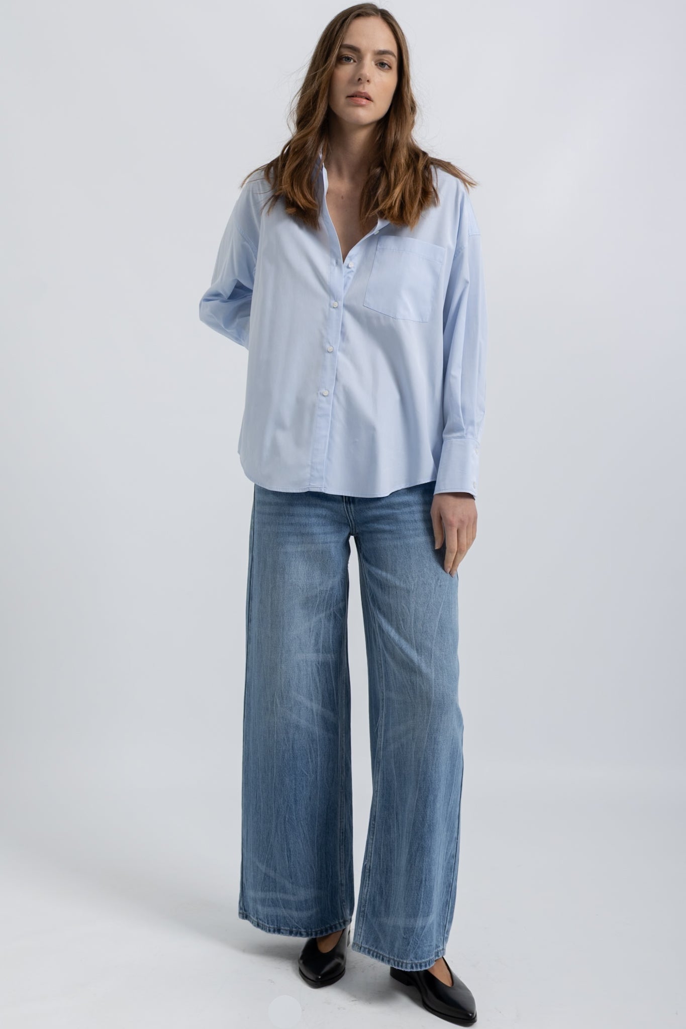 Chemise Oversize Coton ciel Noa