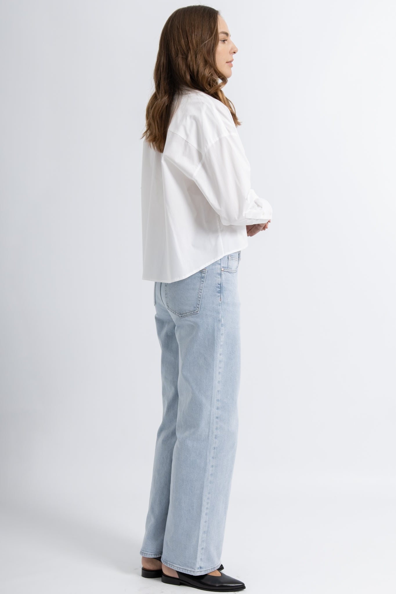 Chemise Cropped Oversize Coton Jena
