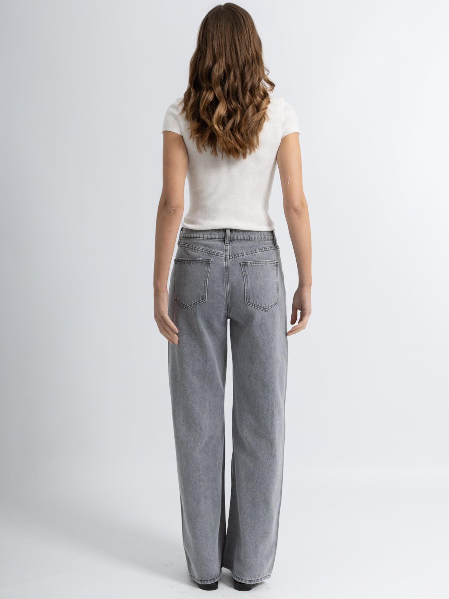 Jeans Wide Denim Gris