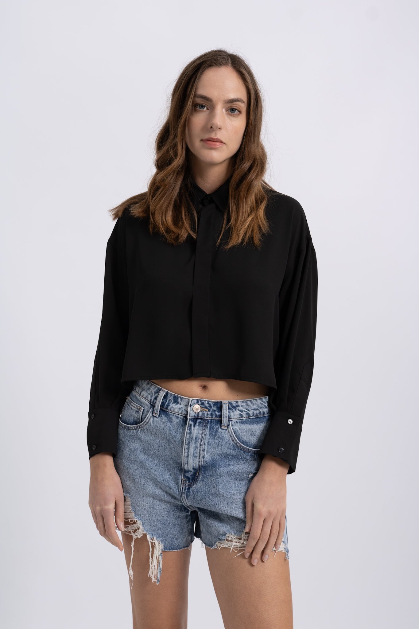 Chemise Cropped Crêpe Celia