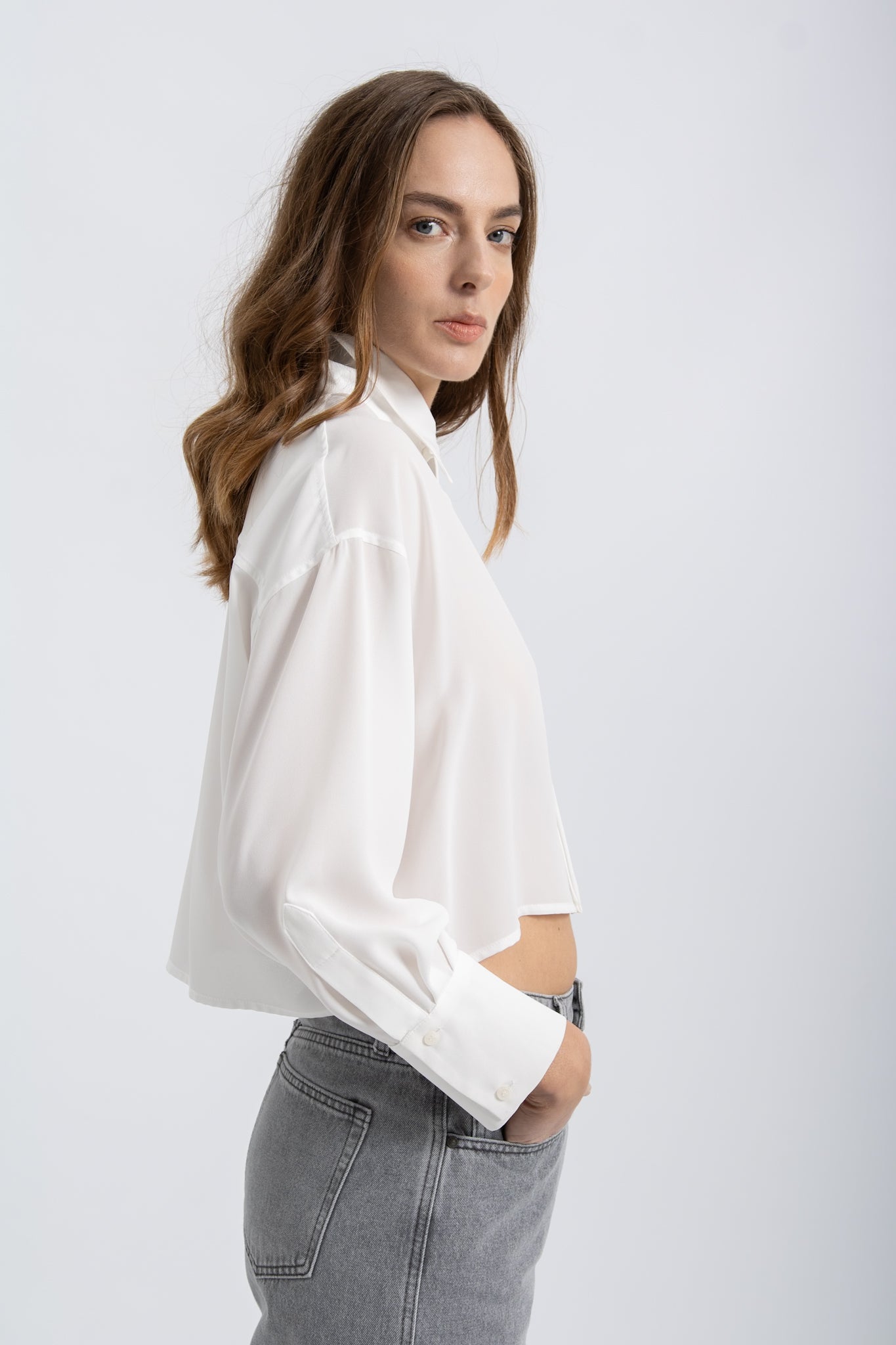 Chemise Cropped Crêpe Celia