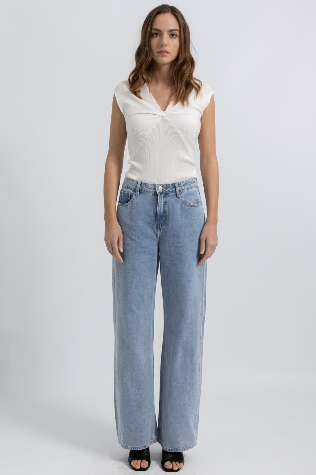Jeans Wide Denim Clair