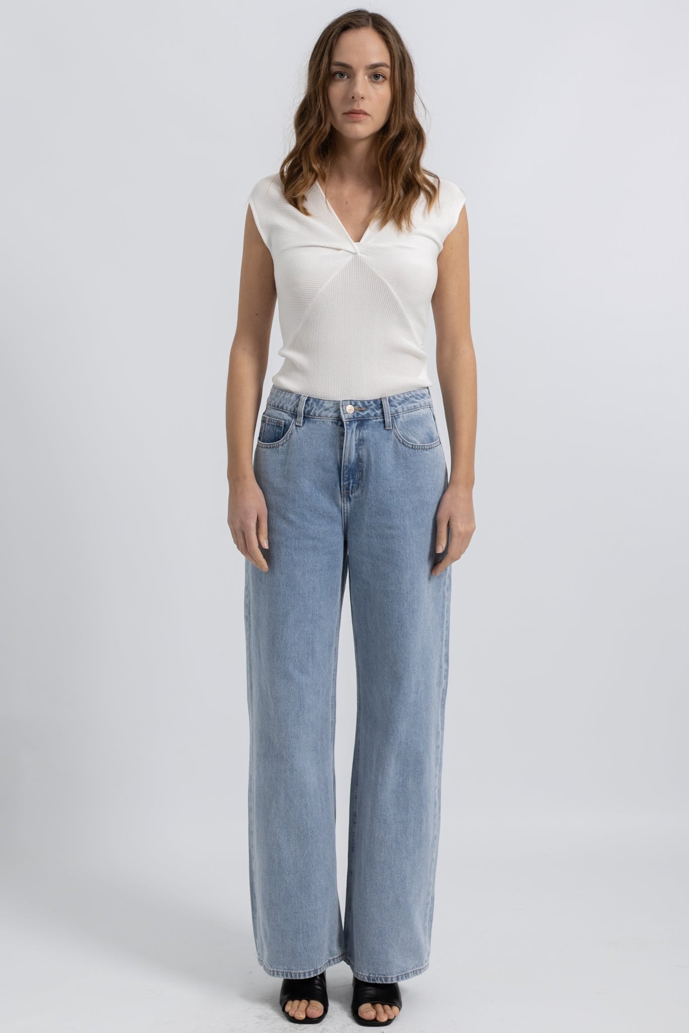 Jeans Wide Denim Clair