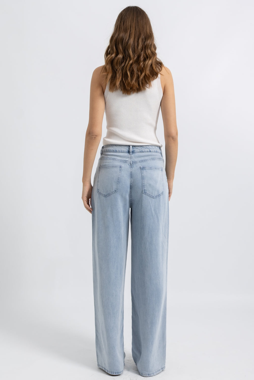 Jeans Wide Fluide Denim Clair