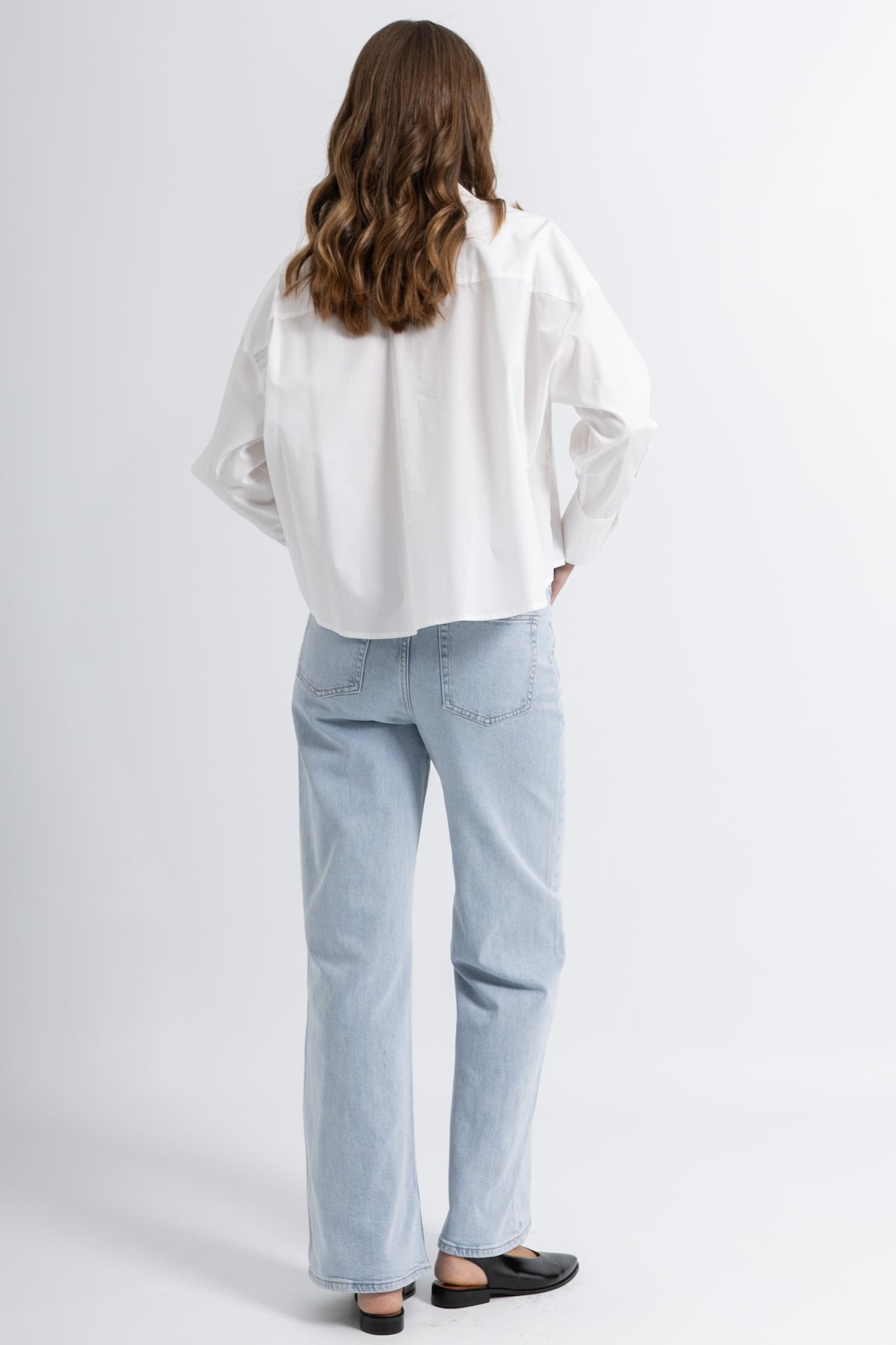 Chemise Cropped Oversize Coton Jena