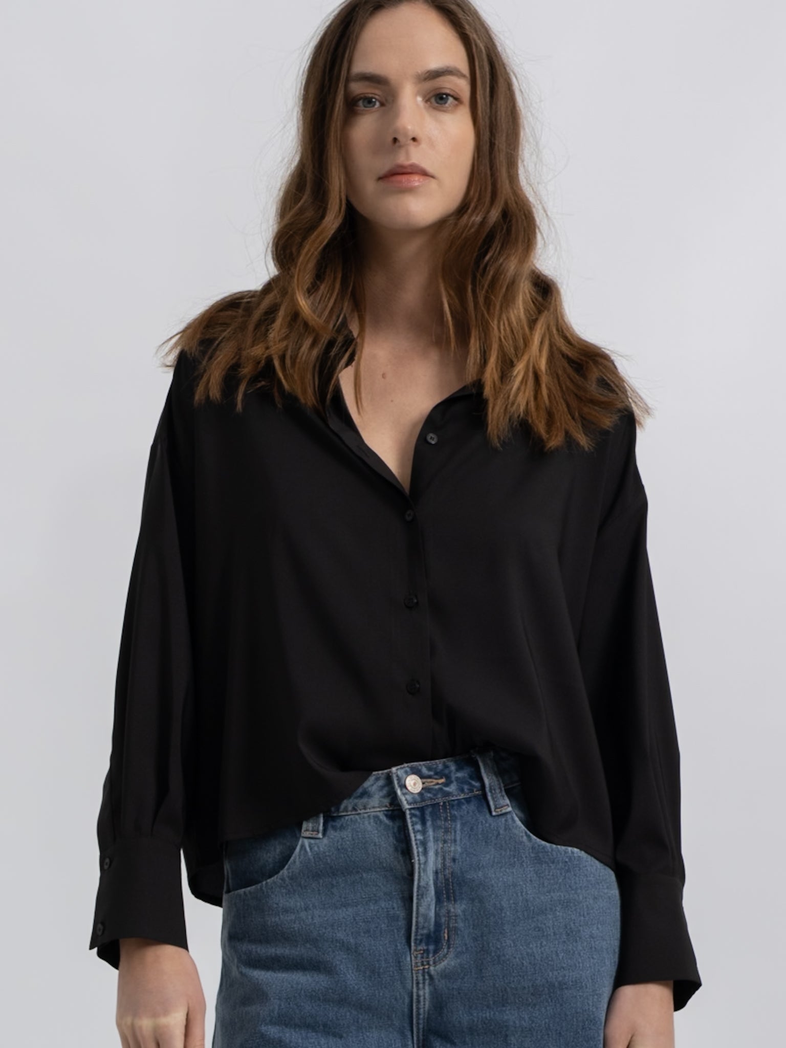 Chemise Cropped Oversize Fluide Jena