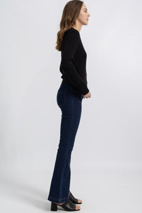 Jeans Flare Pocket Denim Brut