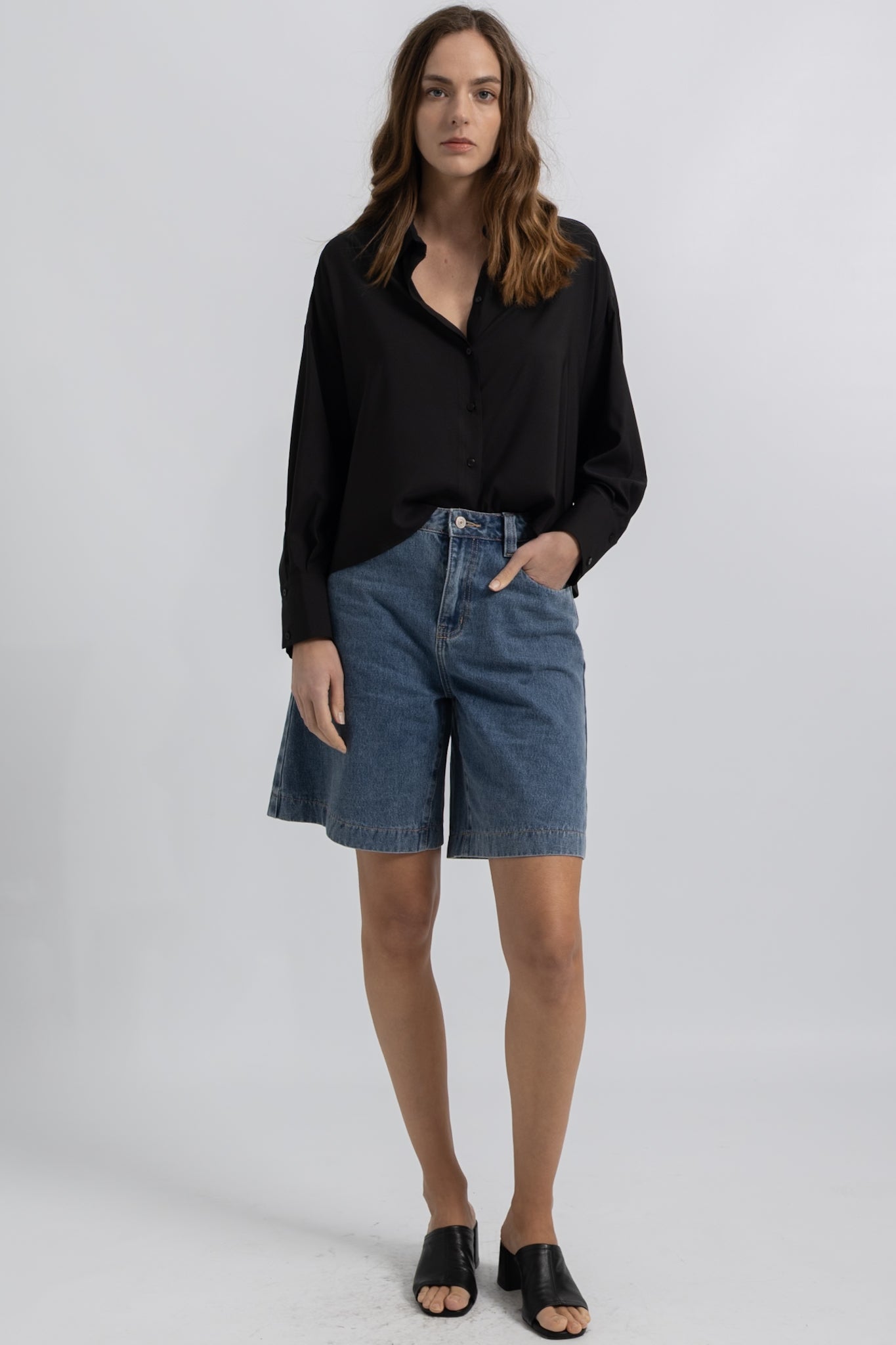 Chemise Cropped Oversize Fluide Jena