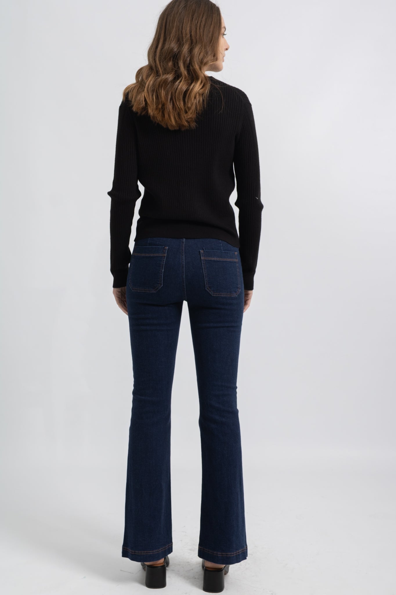 Jeans Flare Pocket Denim Brut