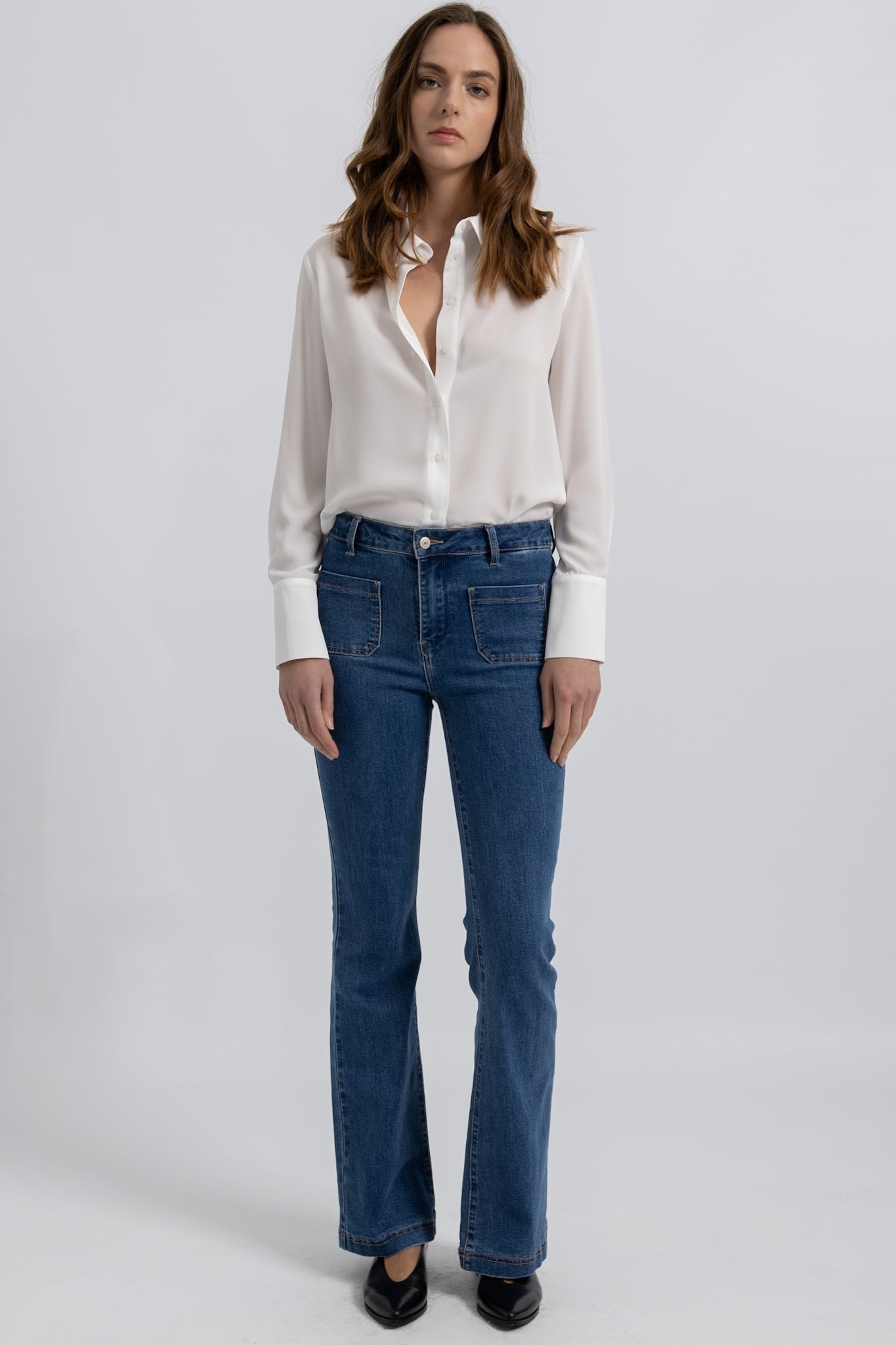 Chemise ajustée Crêpe Fluide Luna