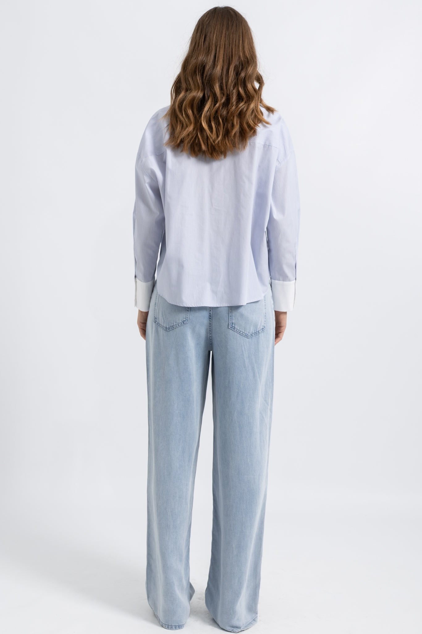 Chemise Cropped Bicolore Coton Rayé Moly