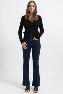 Jeans Flare Pocket Denim Brut