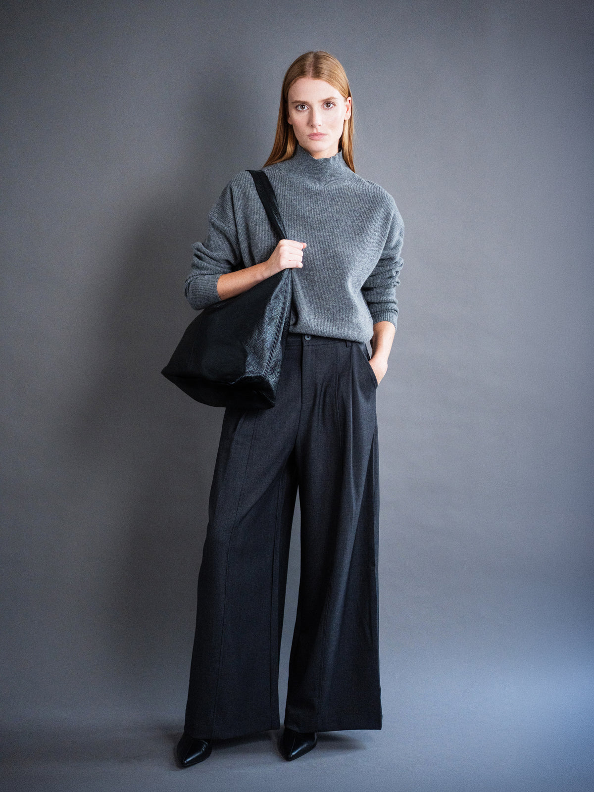 PANTALON AMPLE À PLIS