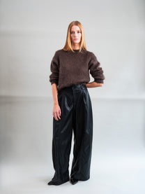 PANTALON BARREL FAÇON CUIR