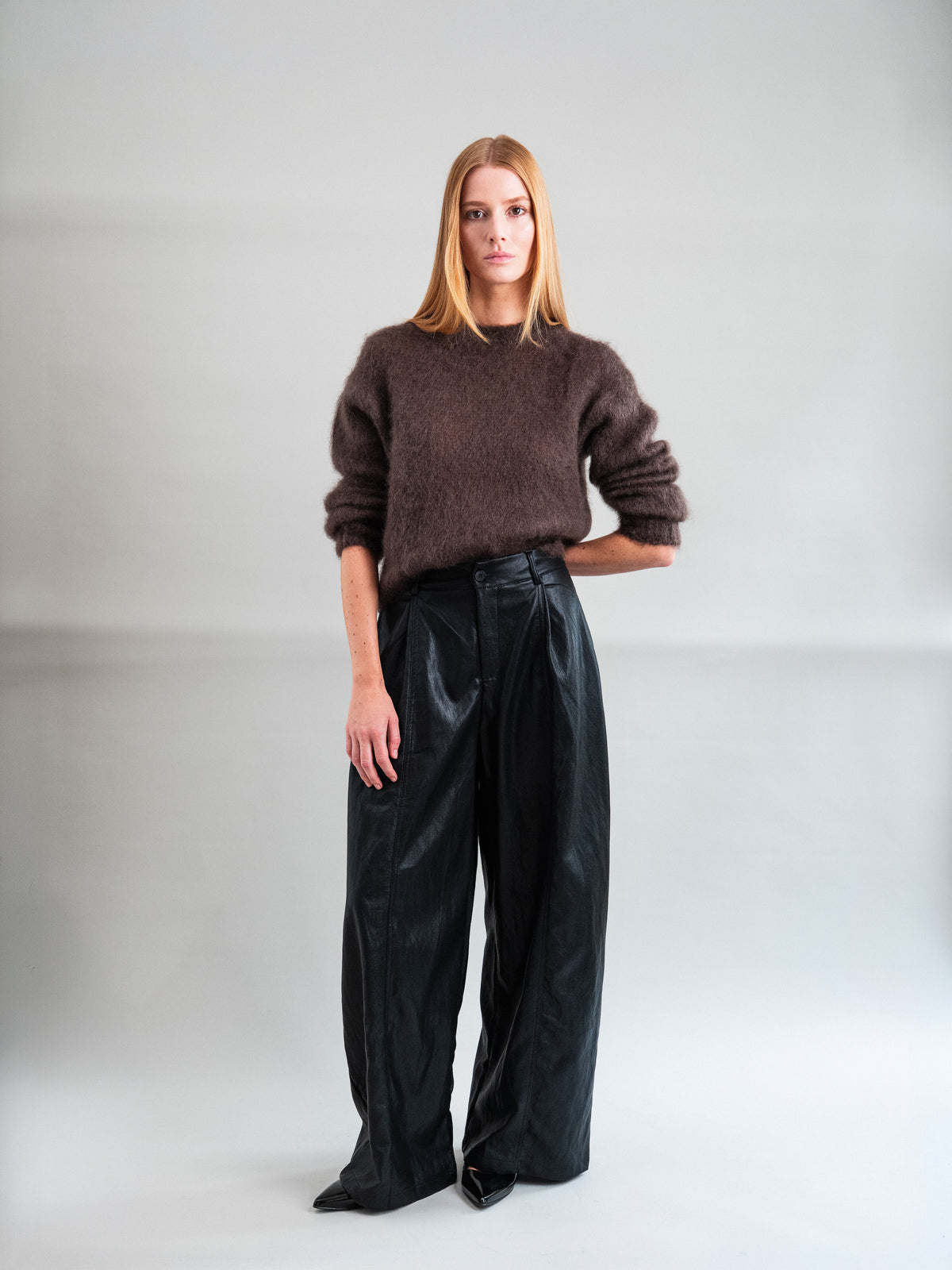 PANTALON BARREL FAÇON CUIR