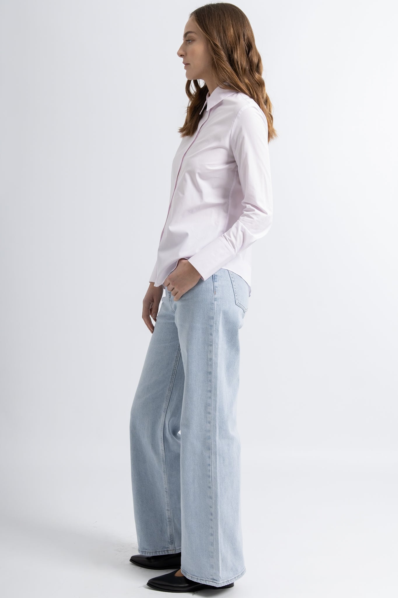 Chemise Ajustée Coton Rose Luna