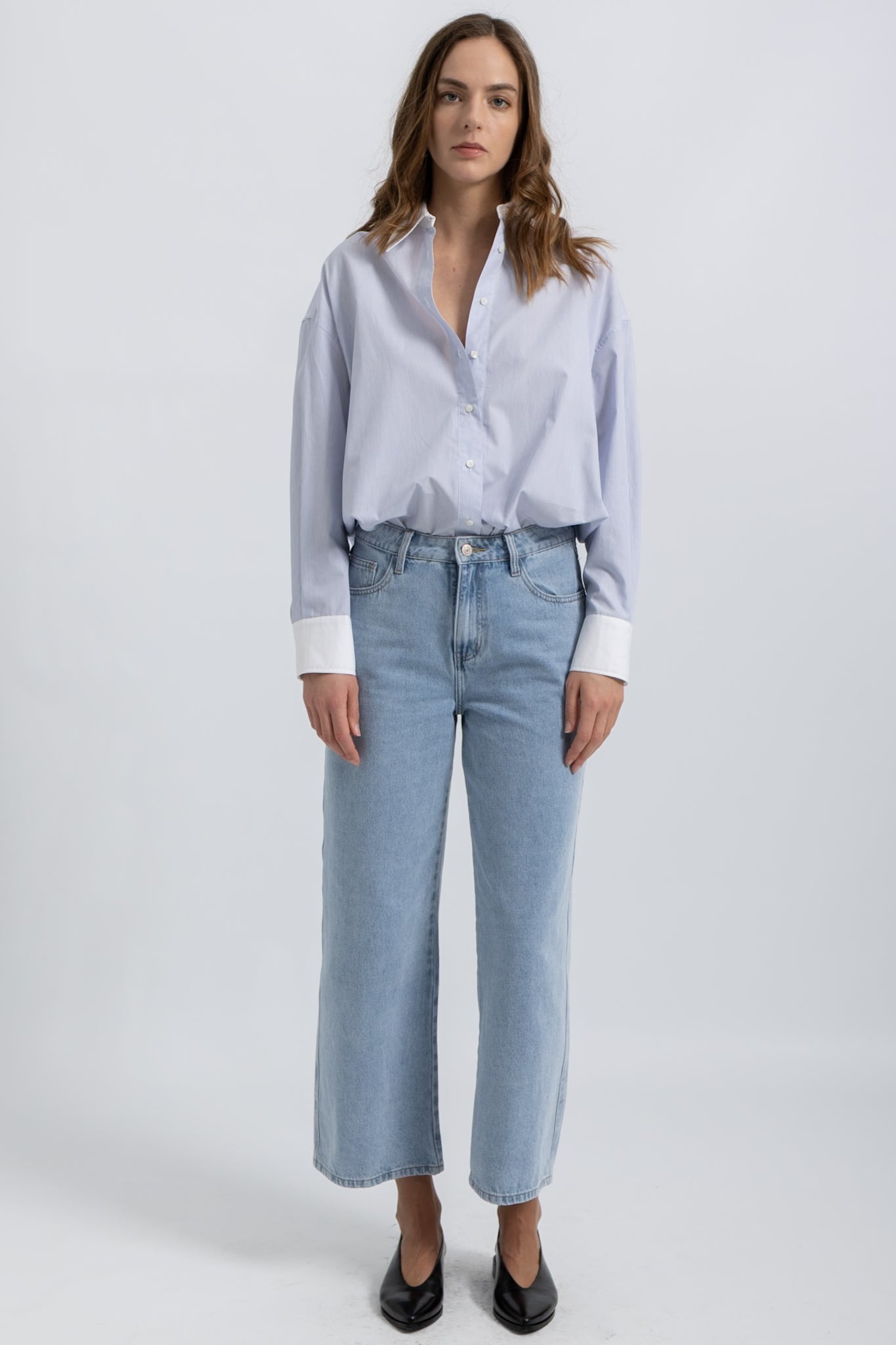 Chemise Oversize Bicolore Coton Rayé Noa