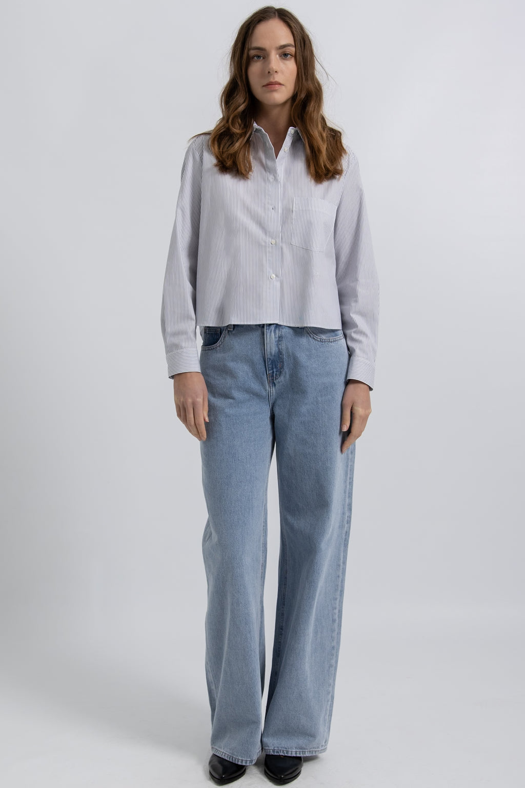 Chemise Cropped Standard Coton Rayé Vizel