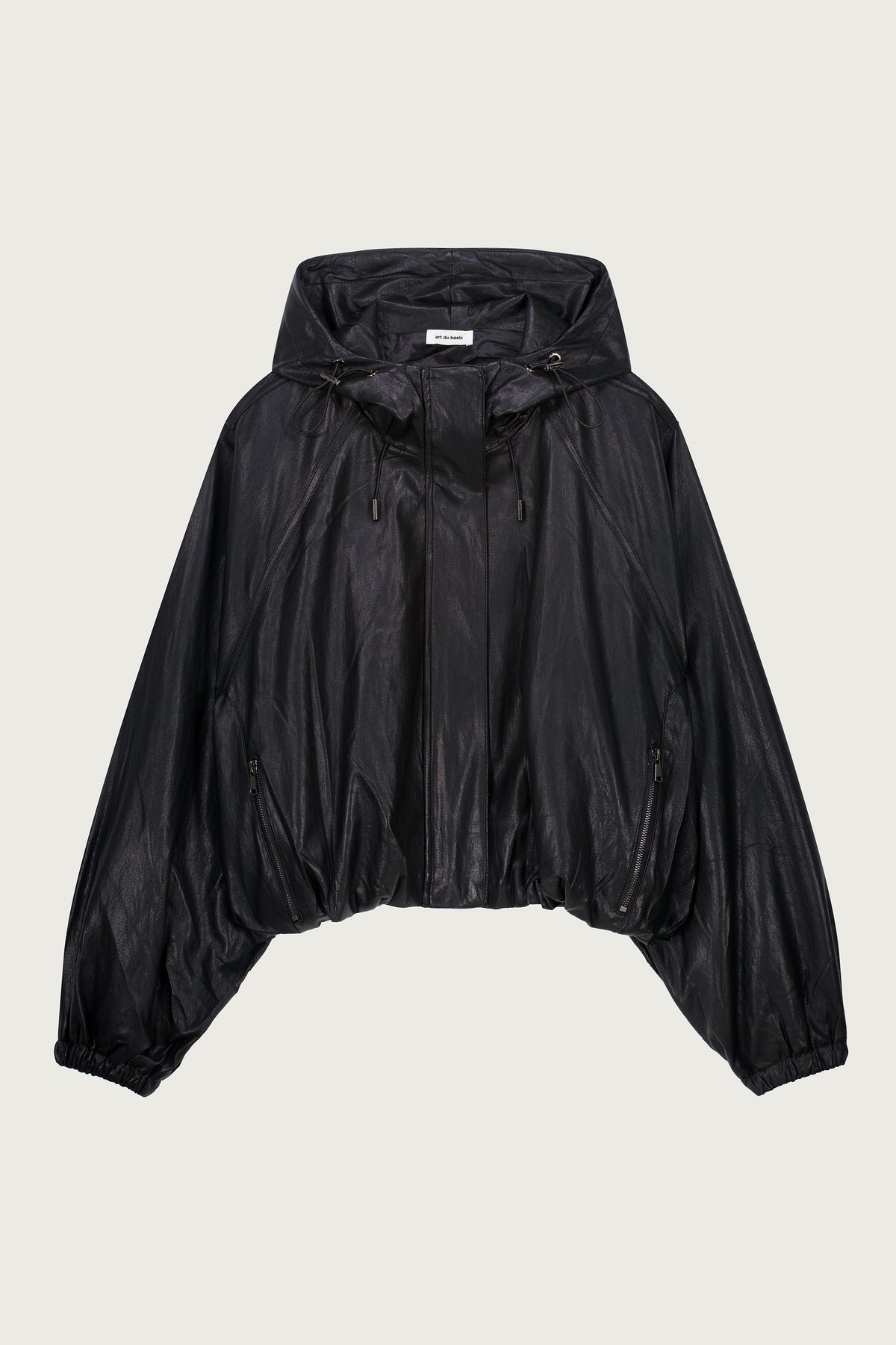 BLOUSON À CAPUCHE FAÇON CUIR