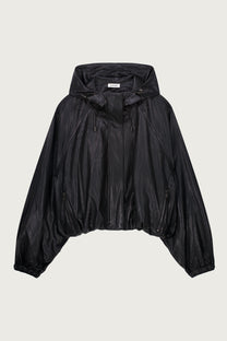 BLOUSON À CAPUCHE FAÇON CUIR