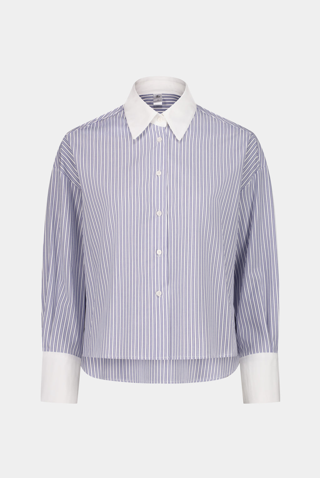 CHEMISE CROPPED COTON RAYÉ COL BICOLORE MOLLY