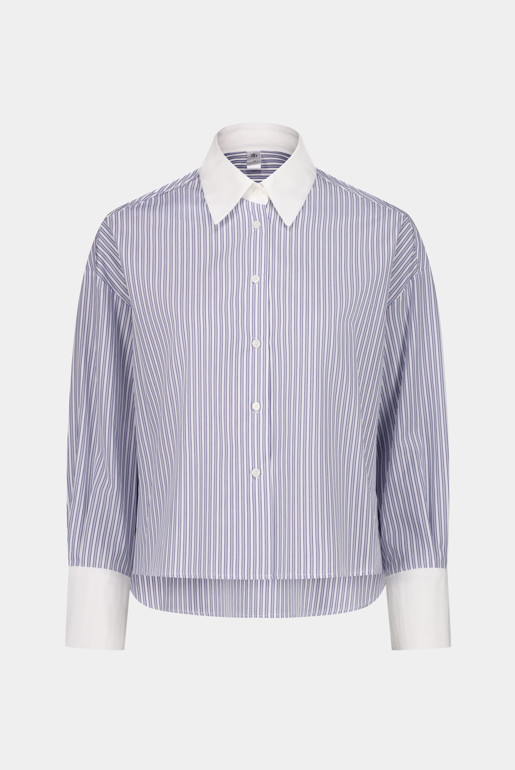 CHEMISE CROPPED COTON RAYÉ COL BICOLORE MOLLY