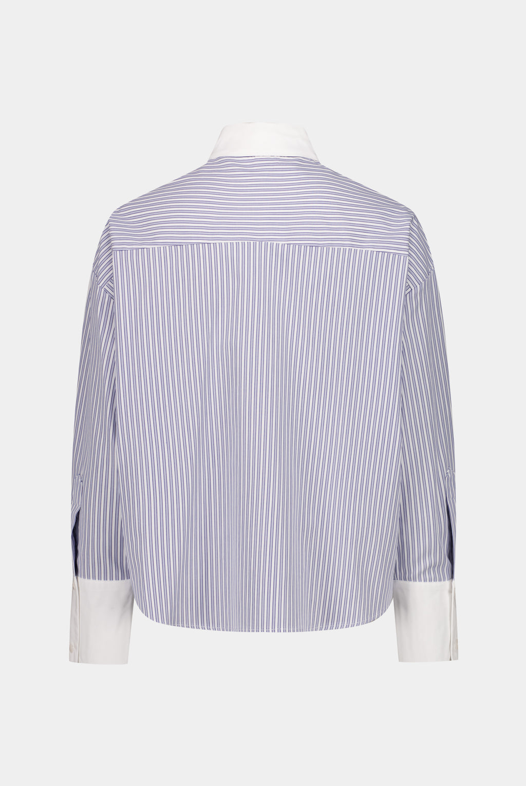 CHEMISE CROPPED COTON RAYÉ COL BICOLORE MOLLY