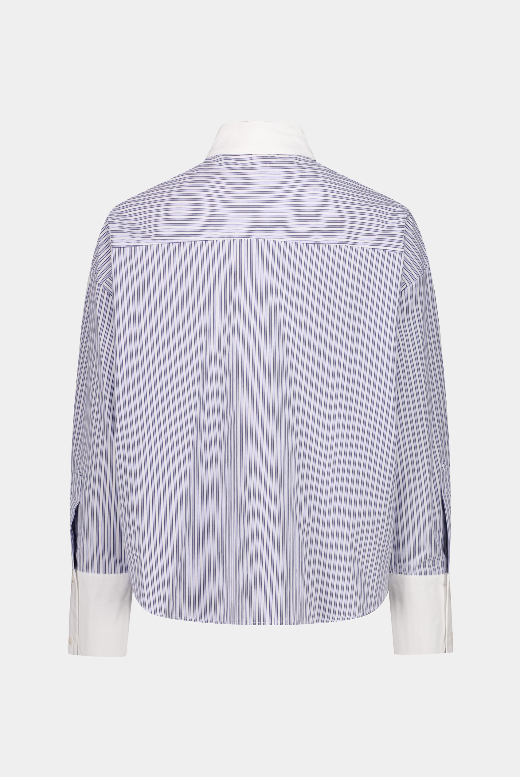 CHEMISE CROPPED COTON RAYÉ COL BICOLORE MOLLY