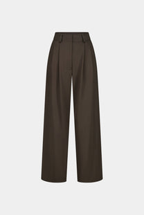 PANTALON LAINE À DOUBLE PLIS PINA