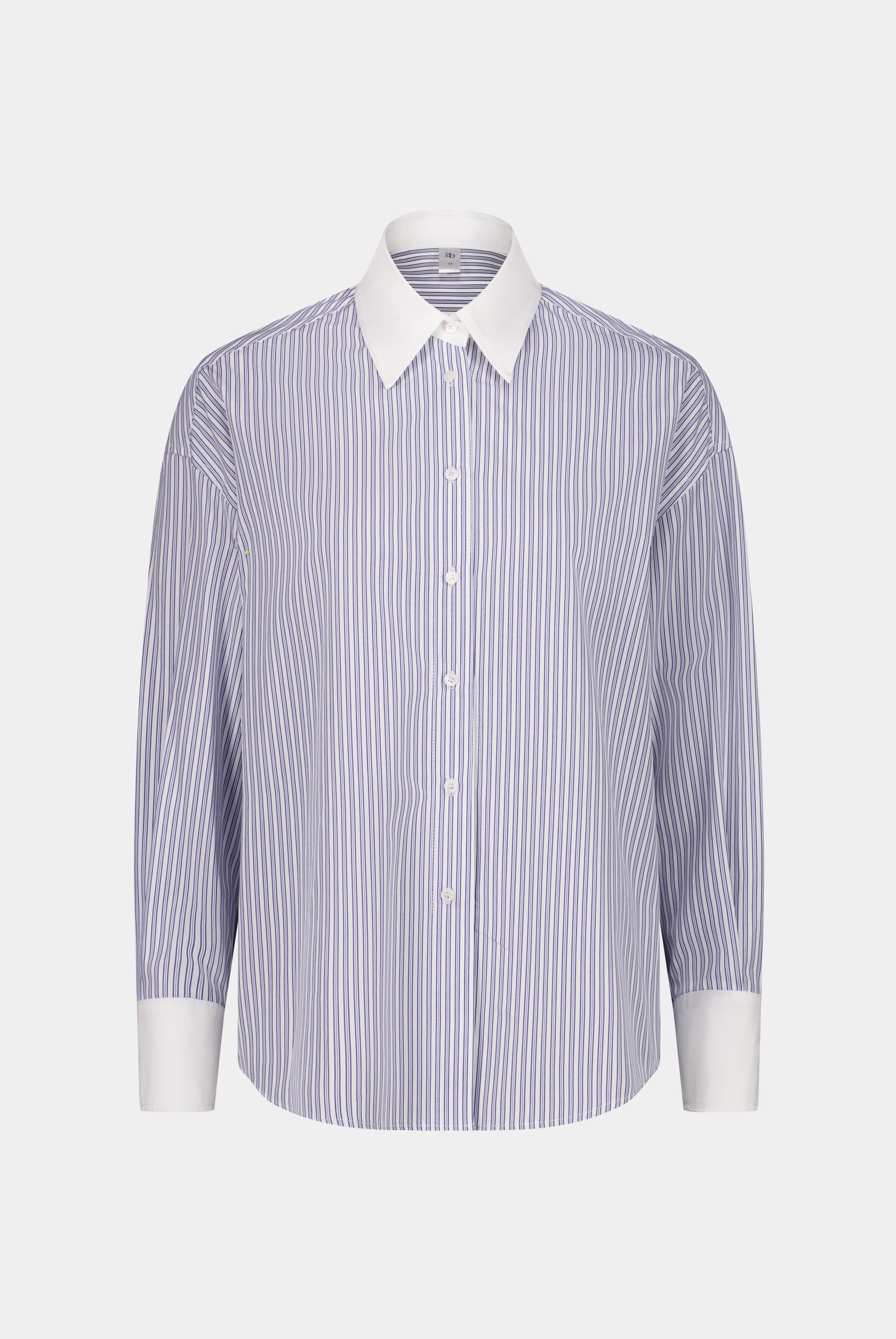 CHEMISE OVERSIZE COTON RAYÉ  COL BICOLORE TOMY